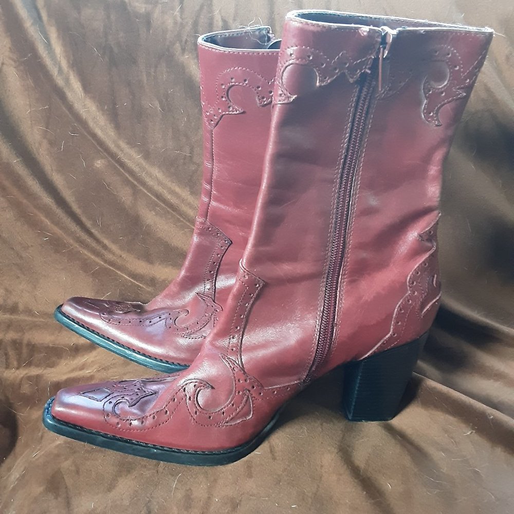 Antonio Melani red leather boots
